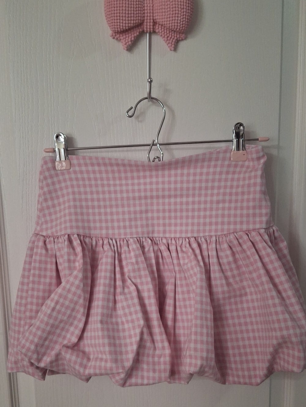 Wearever Pink Gingham Mini Bubble Skirt - NWOT Size M